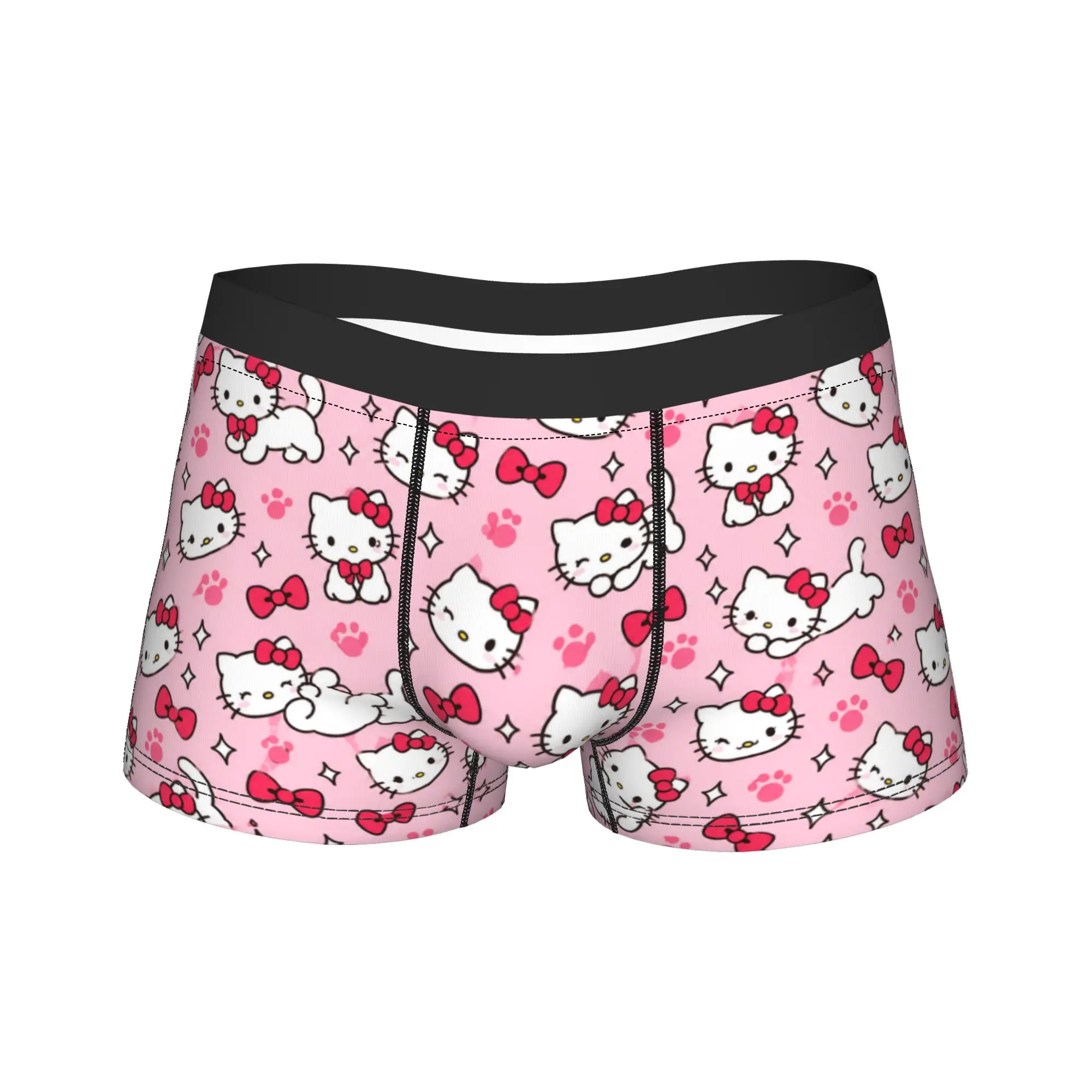 Custom K-Kitties Underwear Cat Anime Animal Man Underpants Printing Breathable Boxershorts High Quality Shorts Briefs Plus Size