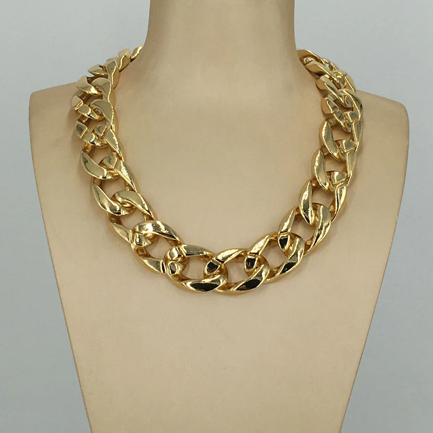 Big Thick Chain Italian Dubai Gold Plated Jewelry Sets For Women Daily Wear FHK13543