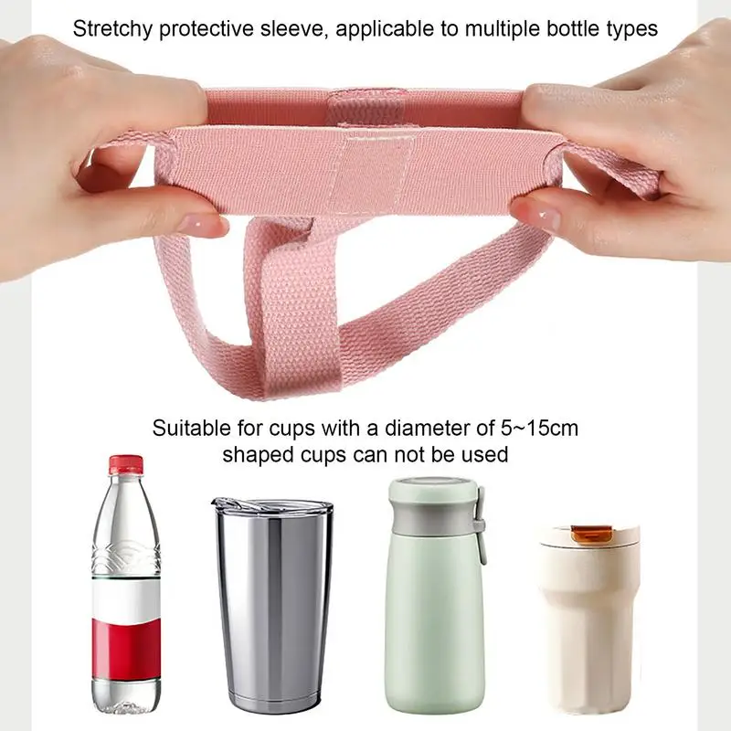 Cup Holder With Strap Adjustable Shoulder Strap Cup Holder Bottle Holder Heat Insulation All-Around Protection Convenient