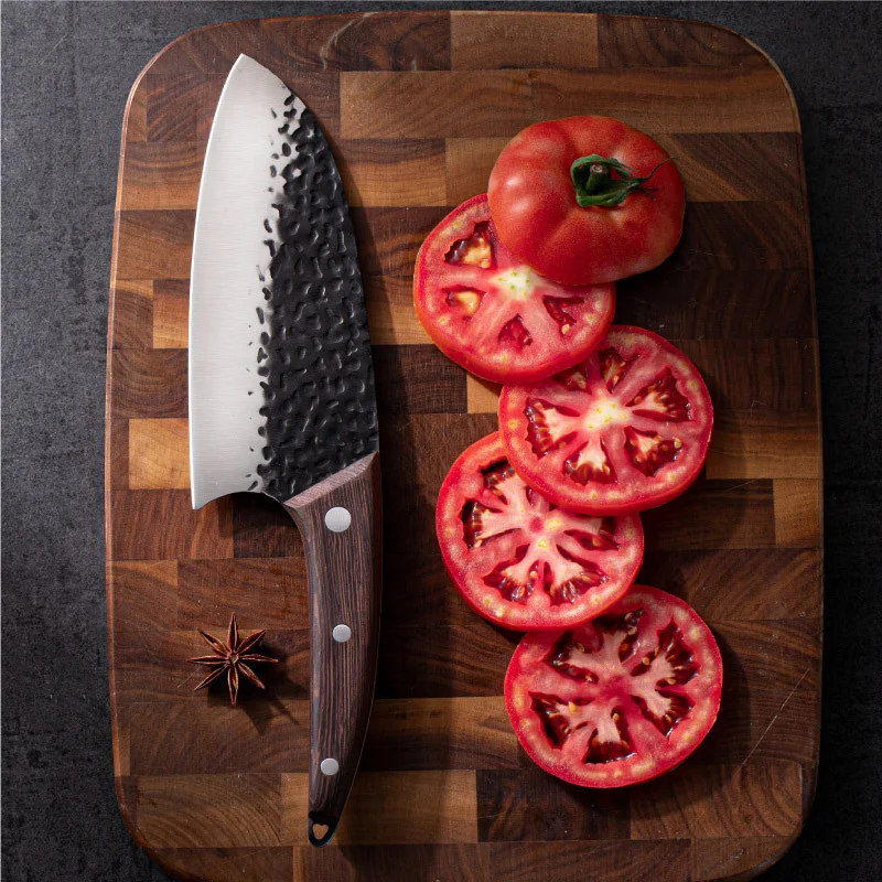 Butcher Boning Knife Handmade Blade Wood Handle Kitchen Knives Chef Cleaver Meat Fruit Chopping Vegetables Utility Slicing Knife