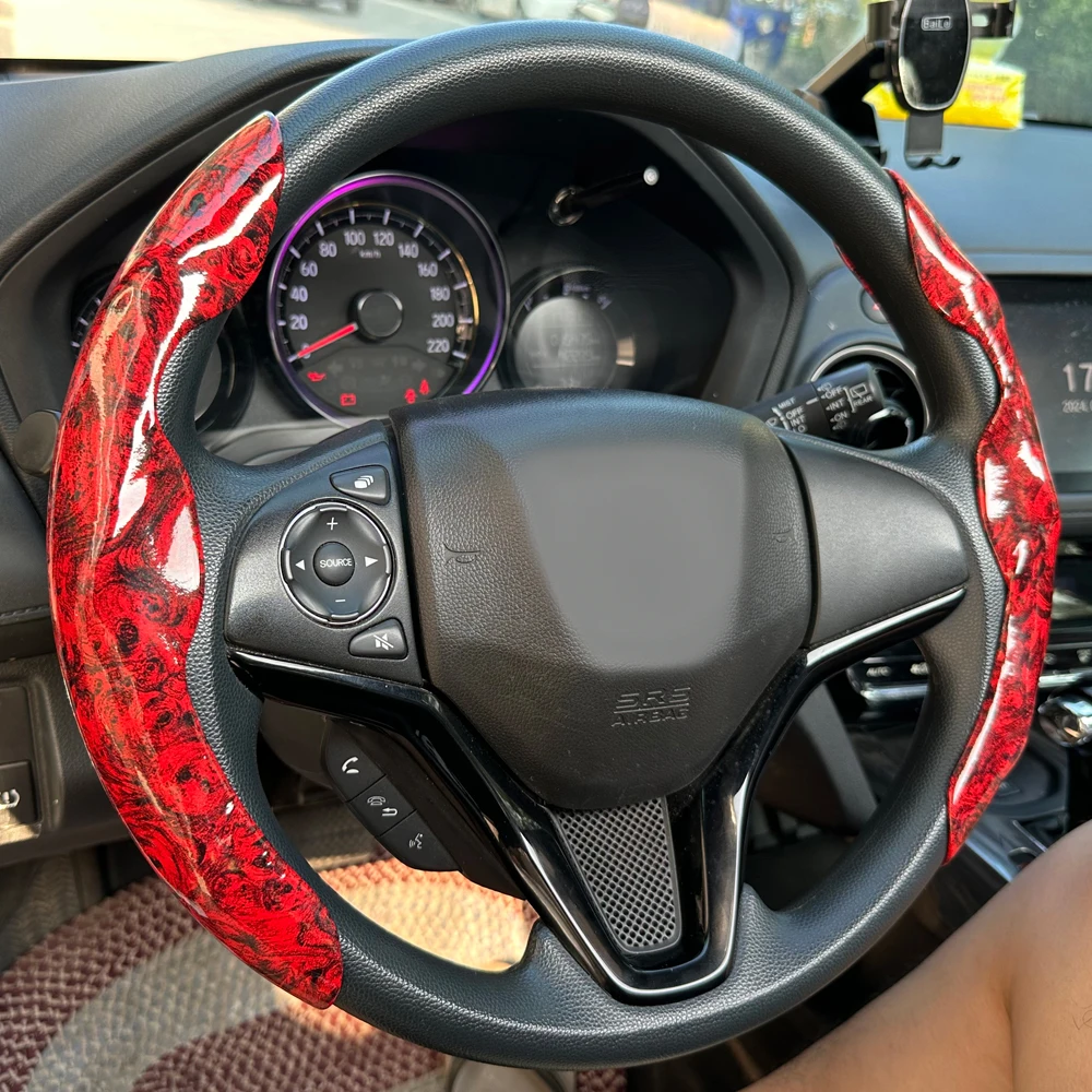 38 cm Auto Lenkrad Abdeckungen Booster Micro Faser Leder Auto Innen Dekorative Zubehör Universal Carbon Faser Aussehen – Detail 9