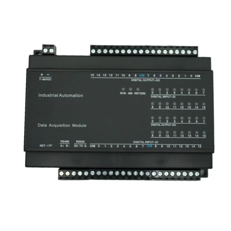 

TCP-517F 16DO 16DI(NPN) Ethernet acquisition controller Switching quantity isolated Modbus RTU protocol RS485 RS232