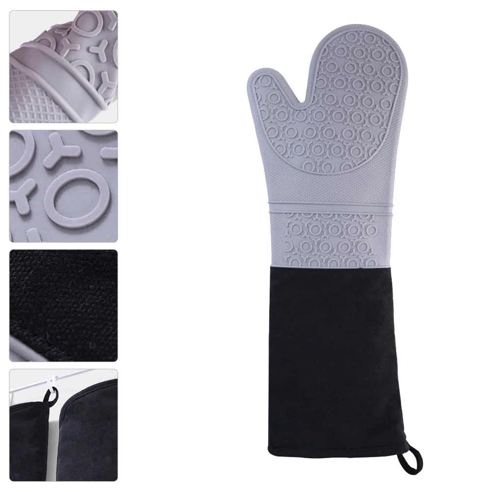 

1Pcs Oven Glove Silicone Heat Resistant Long Cuff Flexible Anti Scald Microwave Baking Glove Baking Gloves Microwave Gloves