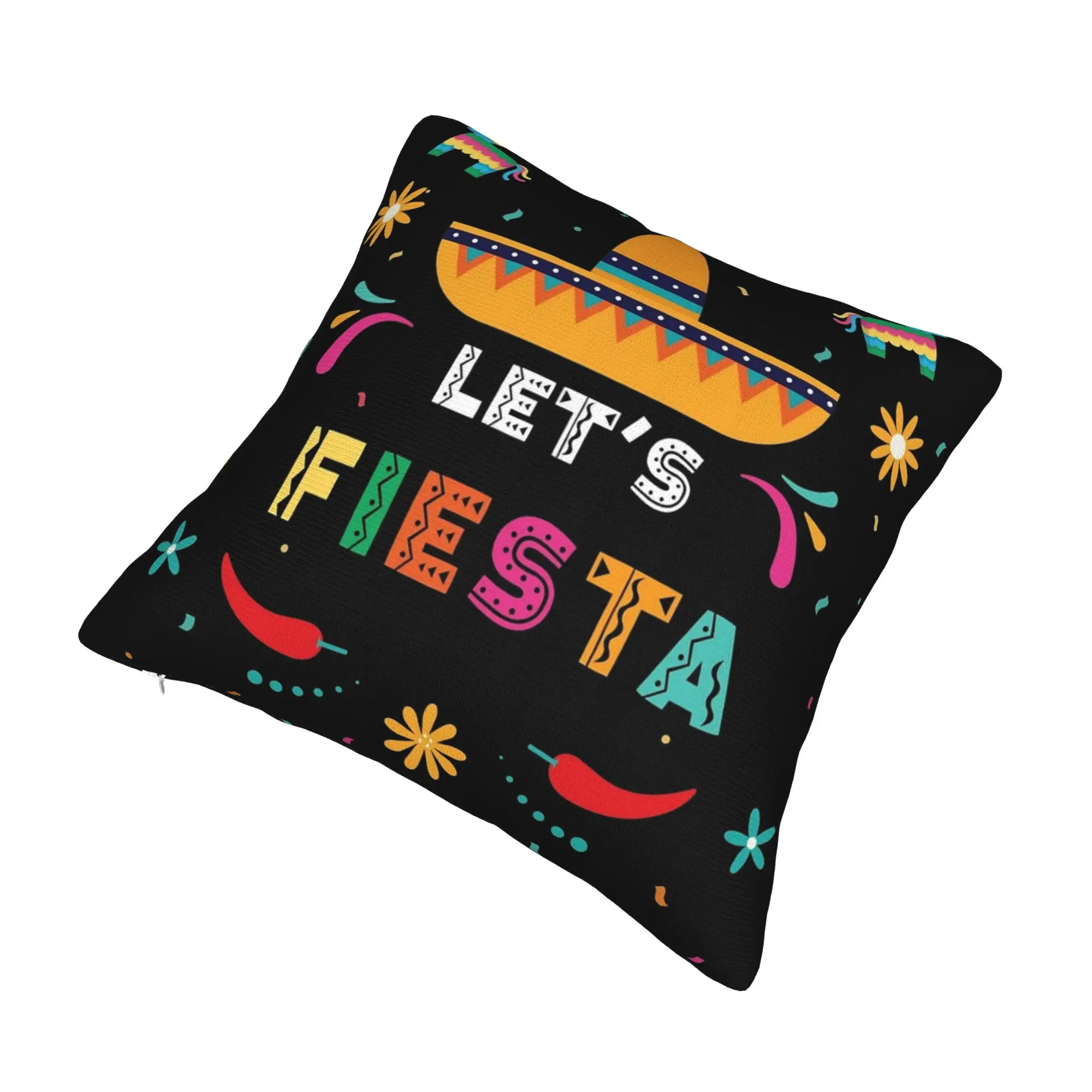Decorative Pillow Cover Let's Fiesta Cinco De Mayo  Merch Home  Pillow Case Cover Zipper Multi-Size