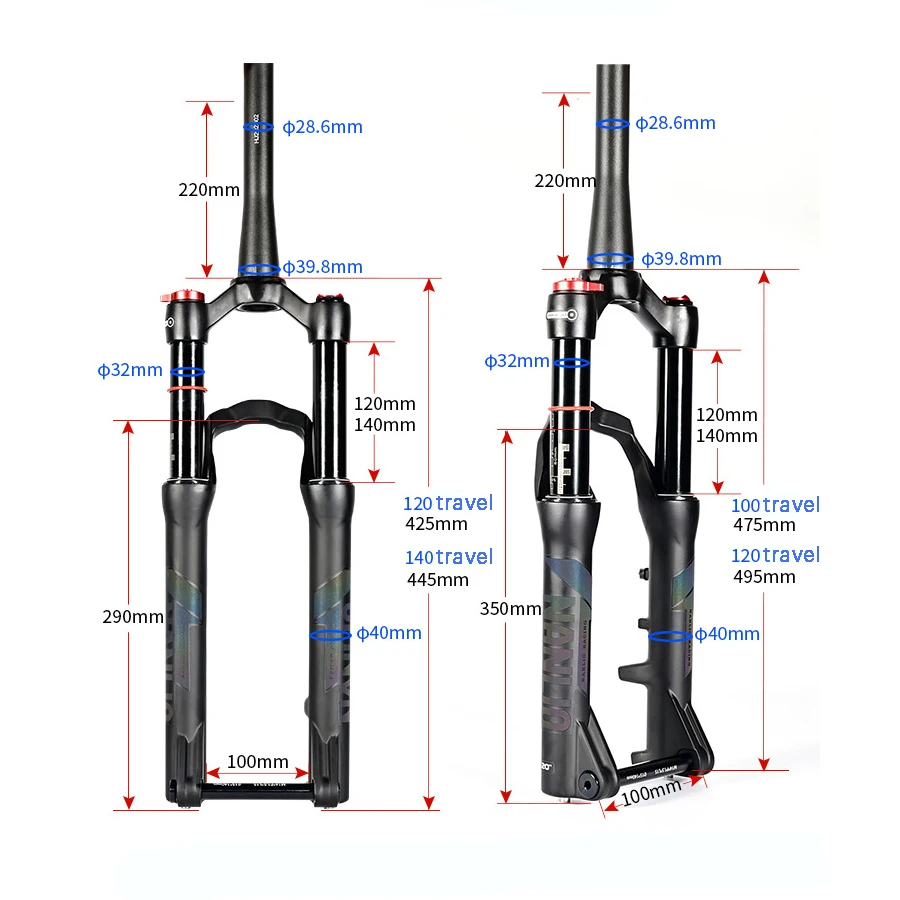 Nanlio Student MTB Fork 20/24 inch magnesium aluminum alloy shoulder control mountain bike riding shock fork cycling accessories
