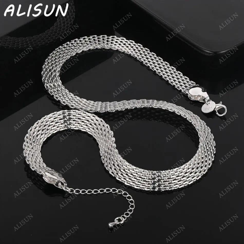 

ALISUN 925 Sterling Silver Chain Necklaces For Women Jewelry Fine Street Fashion Luxury Designer Party Wedding Engagement Gifts