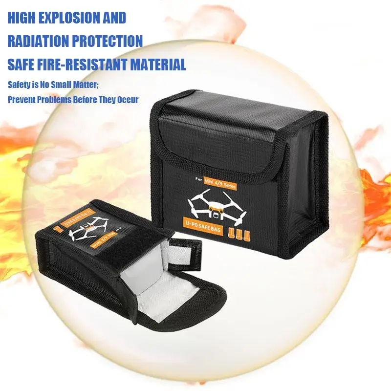 VOLODYMYR for DJI MINI 3/4 PRO Drone LiPo Battery Safe Explosion-proof Protective Bag Battery Storage Case DJI MINI 3 Drone
