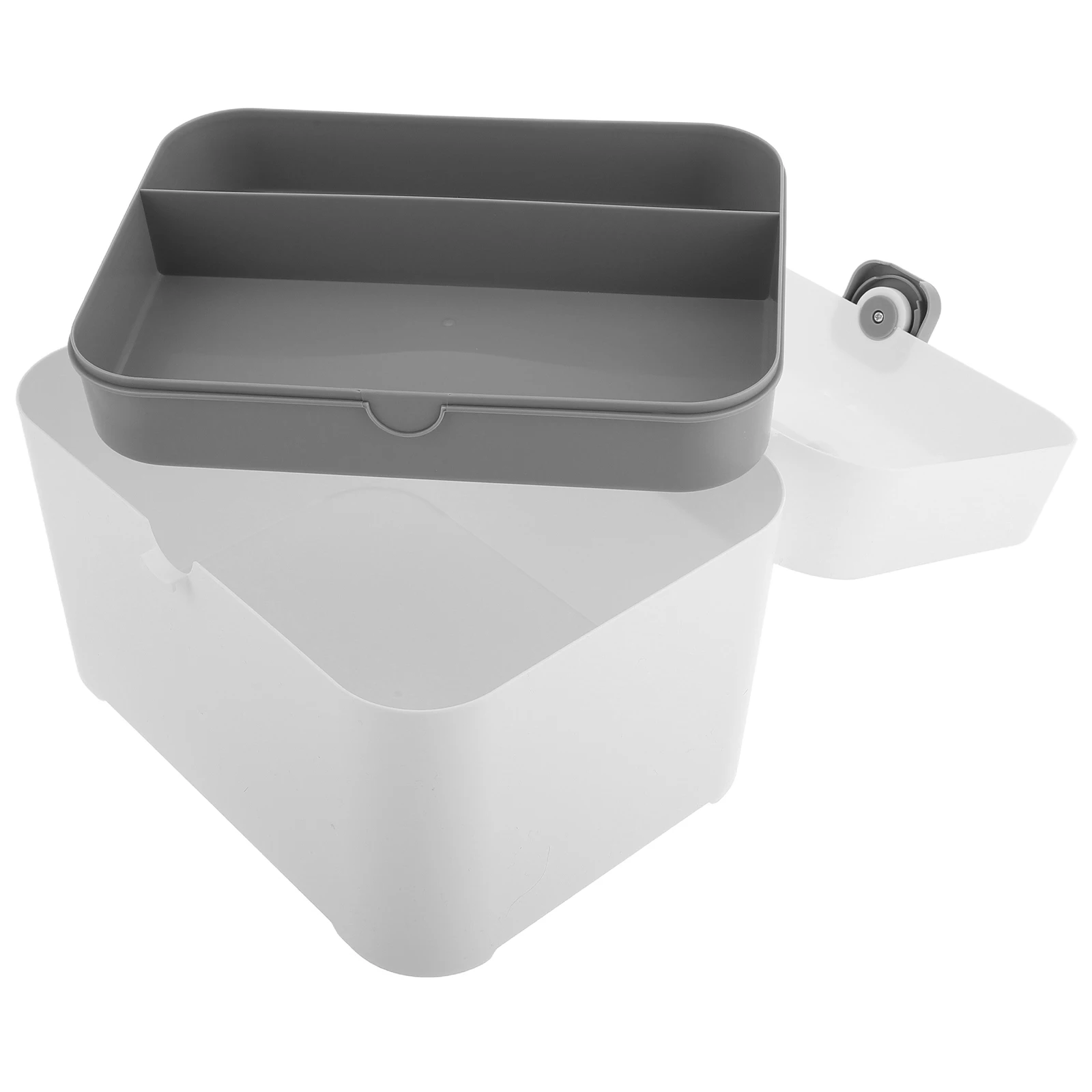 

Nail Toolbox Storage ganizer White Grey 27.6x20.4x20.4cm Large Capacity Double Layer Beauty Makeup Tool Portable Manicure