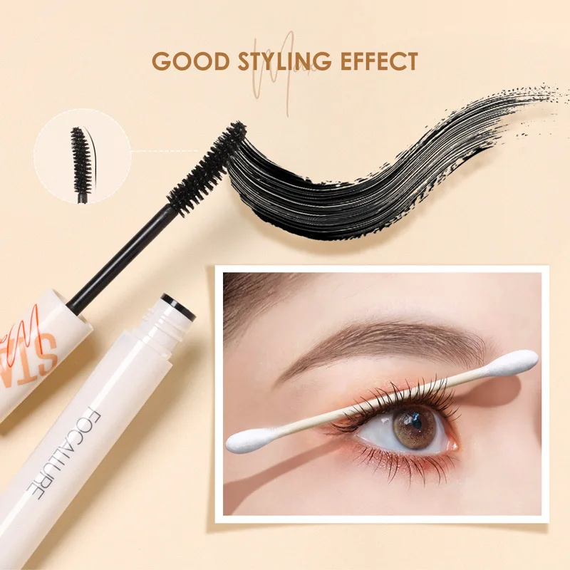 Volumiserende Mascara Dikke Curling Waterdichte Langdurige Zwarte Verlenging Zonder Bloeiende Mascara Cosmetische Hot Sale Tslm2