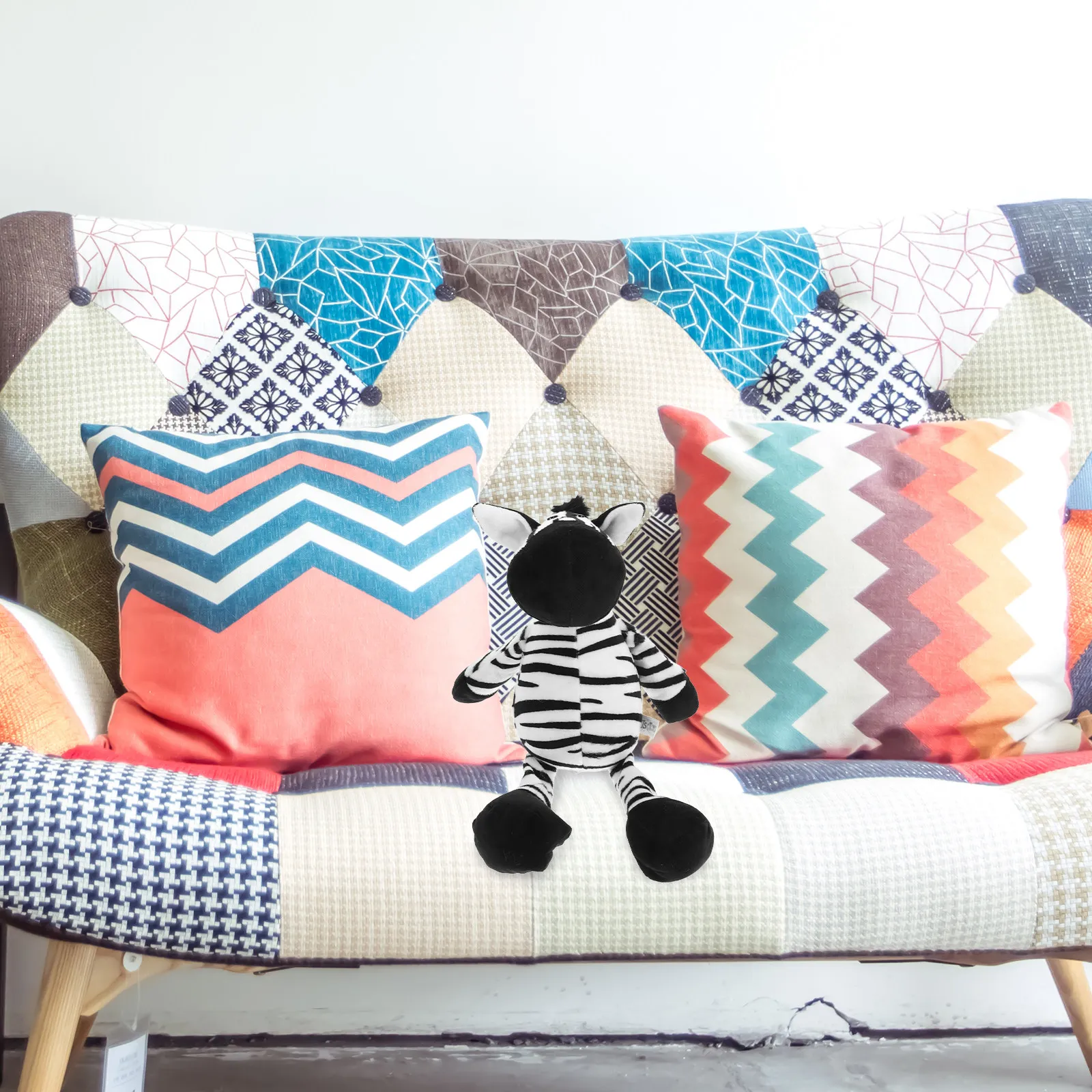 

Lovely Zebra Stuffed Animal Moderate Size Soft Comfortable Children Supply Decorative Knit Stuffed Zebra Accessory Household