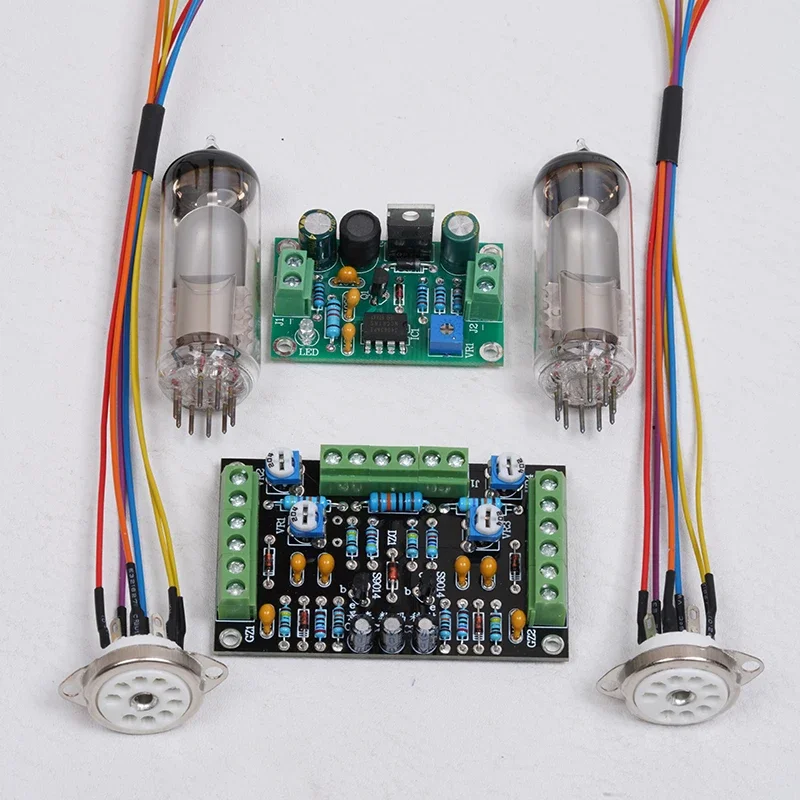 DIY modyfikacja lampy elektronicznej 6E1 płyta sterownicza kocie oko 6E2 EM81 obwód wskaźnika strojenia poziomu dźwięku