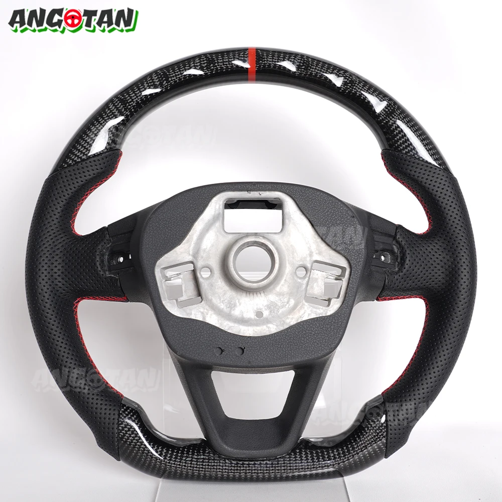 Real Carbon Fiber Steering Wheel For Seat Leon FR Cupra 5F MK3 MK4 Ibiza FR 6F Arona Ateca Leon ST 2013-2020 Leather Steering view 4
