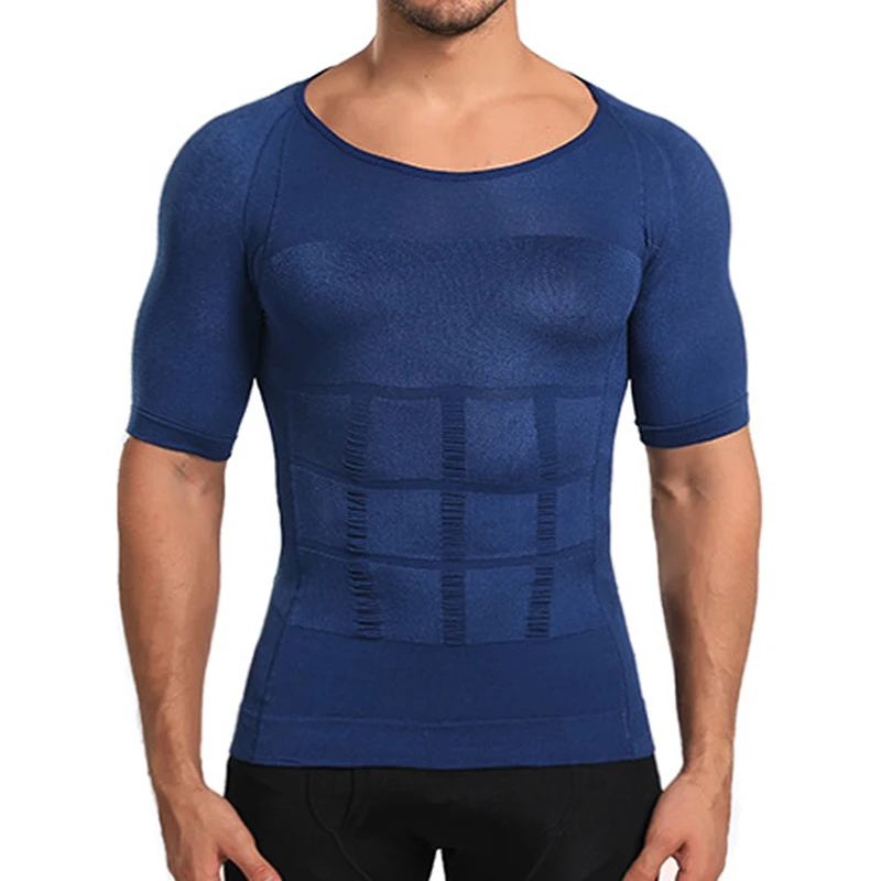 

Mens Slimming Body Shaper Compression Shirt Tummy Control Slimmer Shapewear Gynecomastia Undershirt Posture Corrector Tops