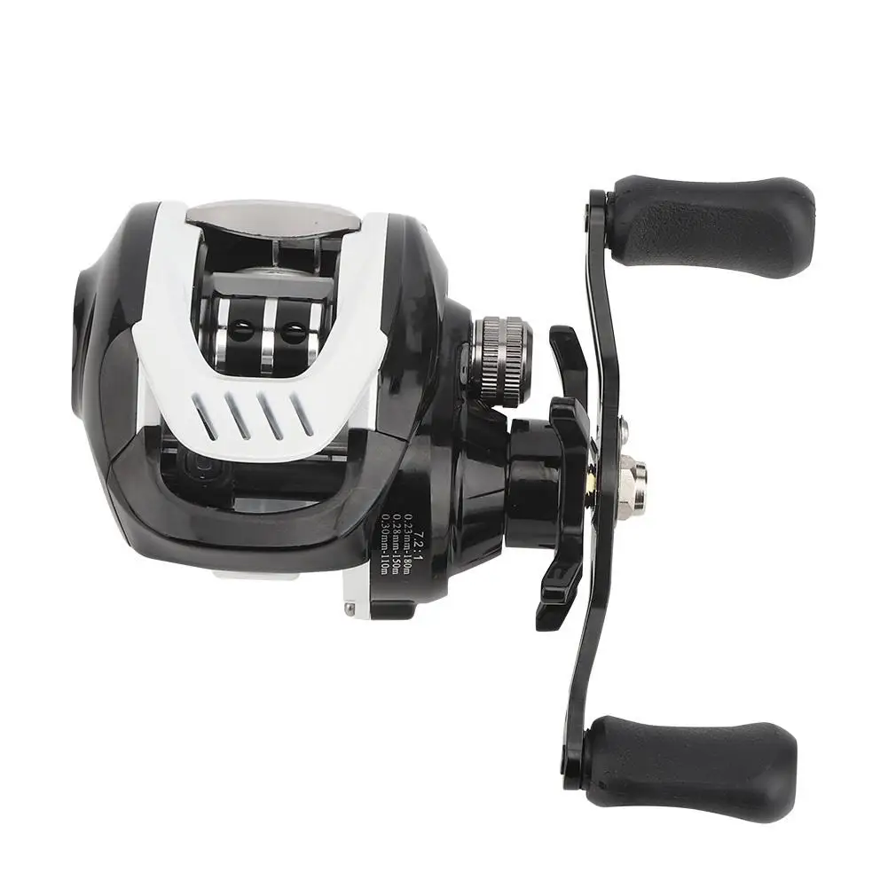 Low-Profile Fishing Reel with Centrifugal Magnetic Double Brake - 18 Shaft Anti-Explosive Design for Raft Fishing