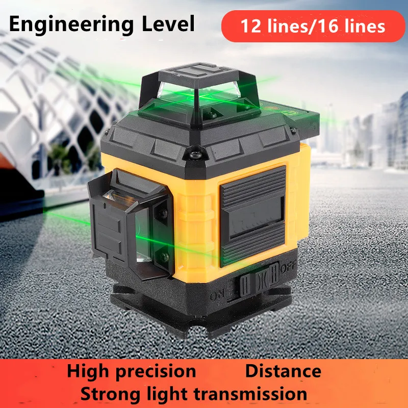 Laser level mini 12/16 lines 3D/4D self leveling 360 horizontal and vertical cross super powerful green portable laser beam lin
