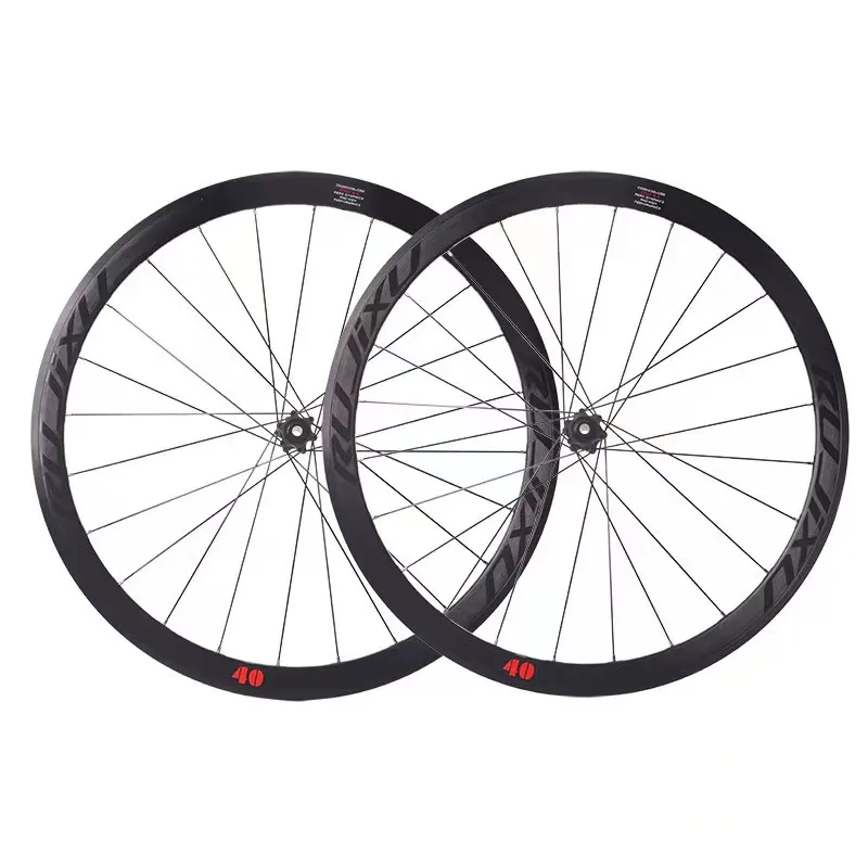 RUJIXU straight pull wind strip 50mm road disc brake wheel set six ding center lock barrel shaft quick removal Wheelset