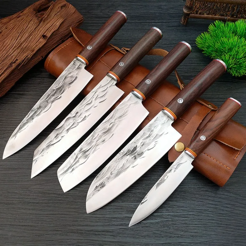 

1-5pc Stainless Steel Knife Set Japanese Kiritsuke Nakiri Knife Kitchen Chef Knives Slicing Boning Santoku Utility Cutting Tools