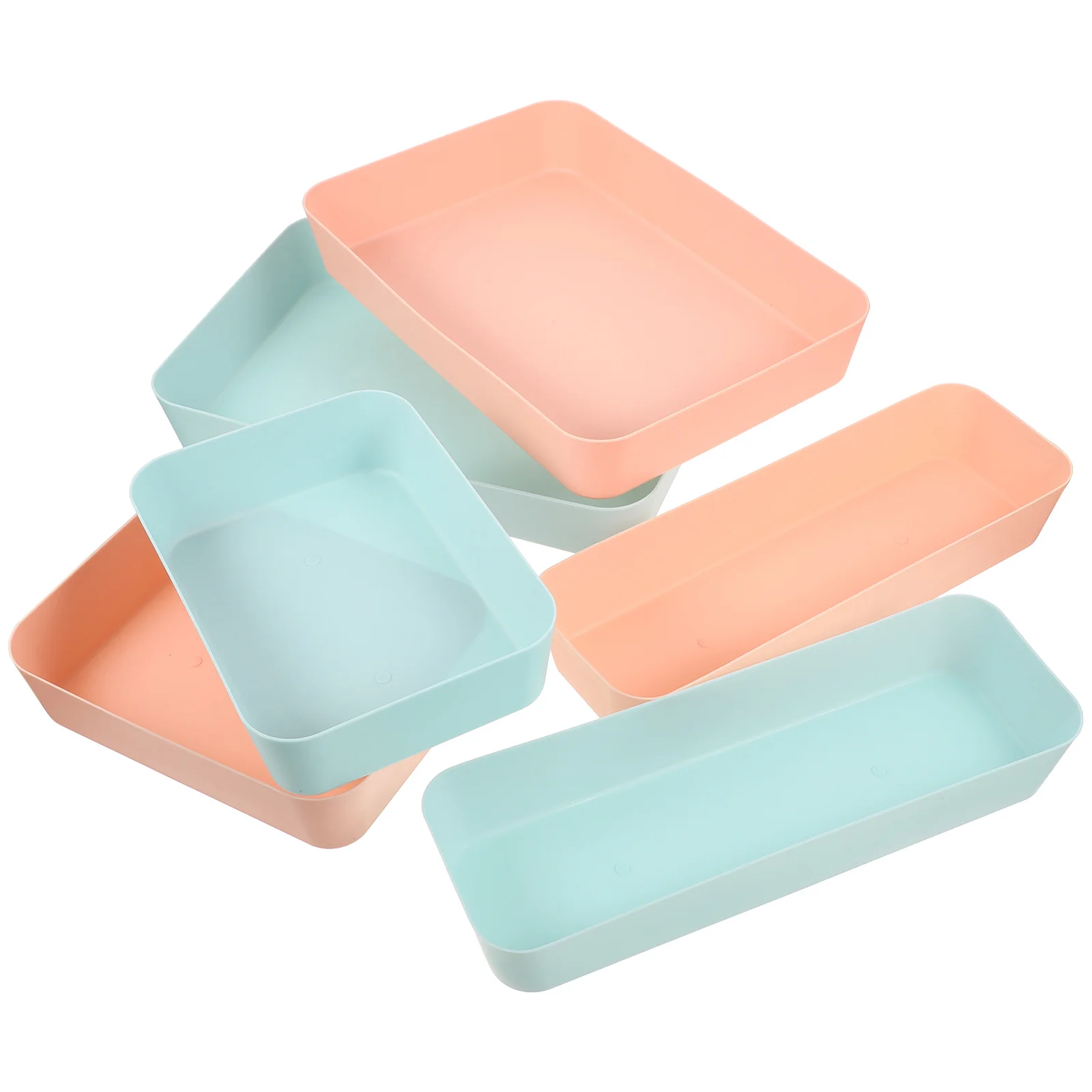 

6Pcs Colorful Plastic Desk Drawer Organizer Storage Boxes Versatile Bins for Bedroom Office Kitchen Desktop Organization