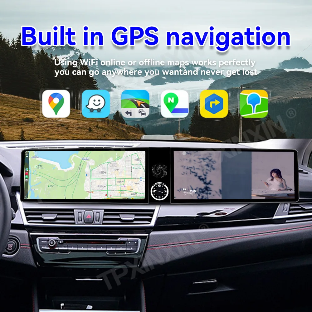 

24.6" Dual Screen For BMW 2 Series Touring 2013-2017 NBT Car Radio Android Auto Carplay GPS Passenger Stereo Multimedia Player