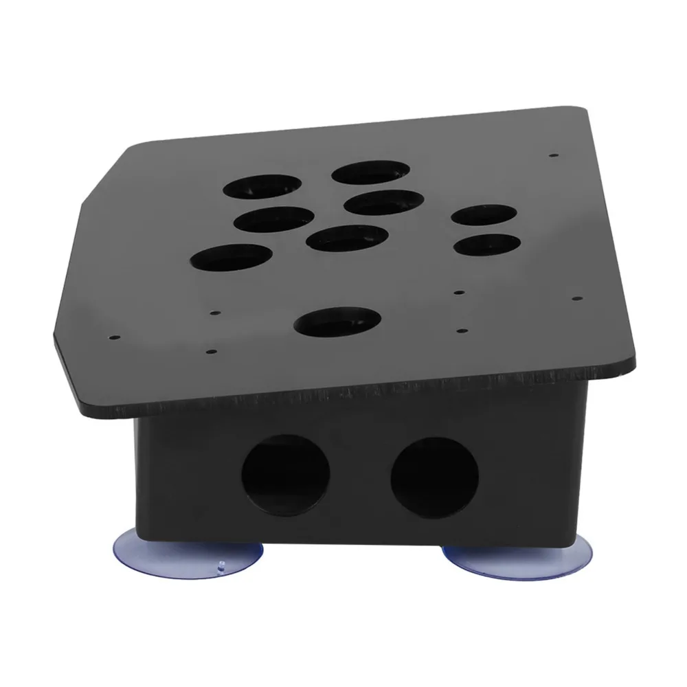 18pcs 8-Hole Arcade Joystick Case Black Steel Plastic DIY Arcade Controller Case Transparent Suction Cup Acrylic Panel Case