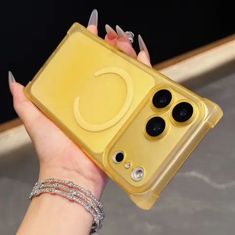 Matte Transparent Square Case For iPhone 17 Pro Max Magnetic Cover Funda For iPhone 16 Pro Max 15Pro 14 13 Cover With Lens Film