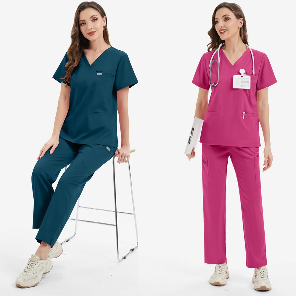 

Good Quality Women Medical Uniforms Hospital Women Men Scrubs Sets Nurses Accessories Dental Clinic Beauty Salon Lab Workwear
