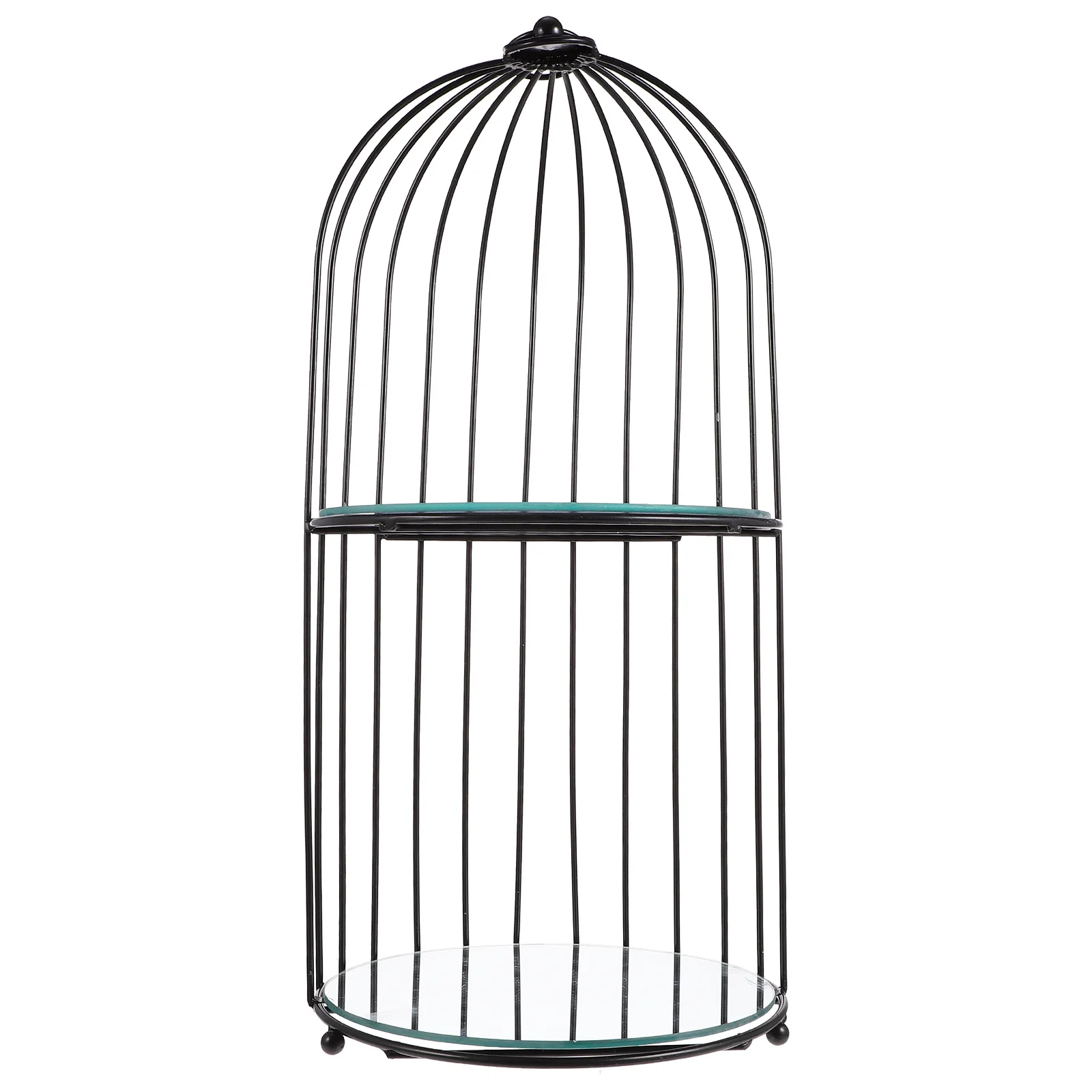 

Iron Dessert Display Rack Birdcage Shape Black Cake Stand For Makeup Organizer Storage Shelf Cupcake Holder