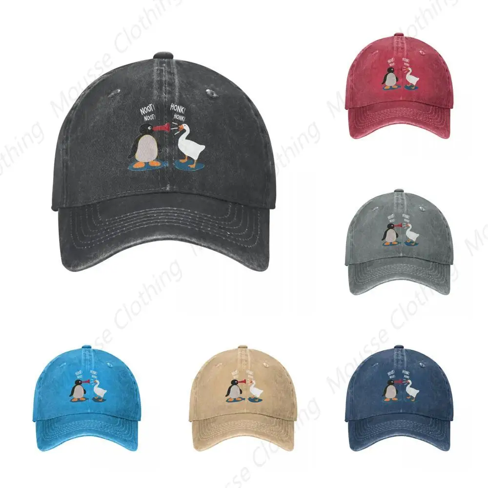 Noot Honk Baseball Caps Vintage Distressed Denim Washed Pingu Pinga Penguin Sun Cap for Men Women All Seasons Travel Hats Cap