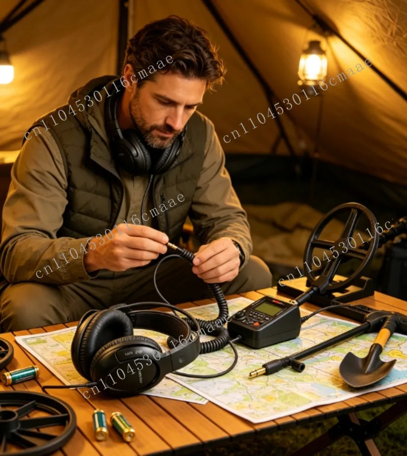 Plug UR30 Headphone, Coiled Spring Cord Headset Compatible with 4500 5000 GFX7000 Metal Gold Detector Spare Part
