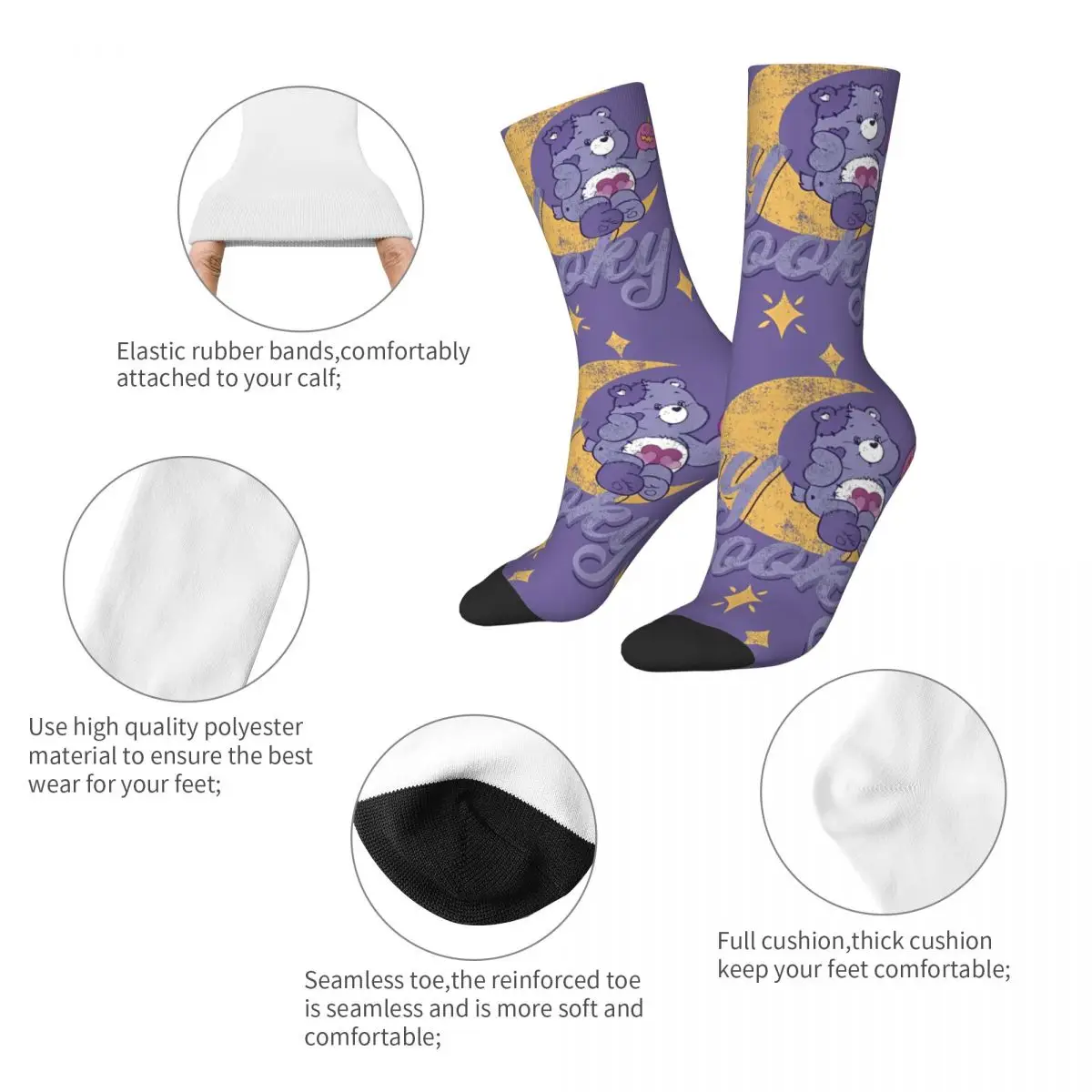 Chaussettes de football amusantes unisexes, ours de soin, rester effrayant, absorbant la sueur, FTP Bear, automne, hiver