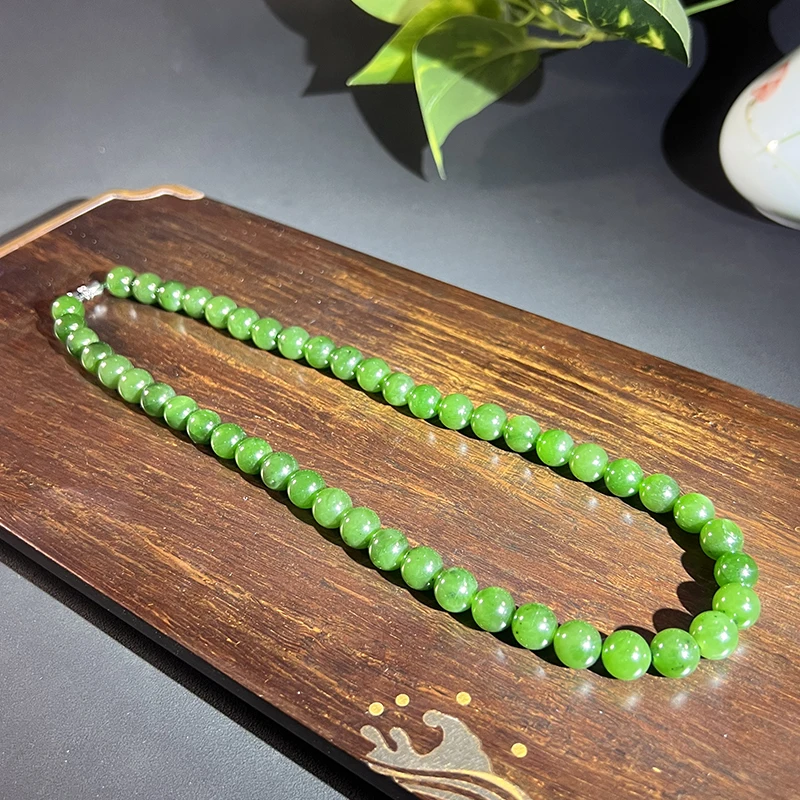 Authentic Hotan Jade Beads Necklace Multi Loop Bracelet Elegant New In Necklace Jewelry For Women With Gift Box