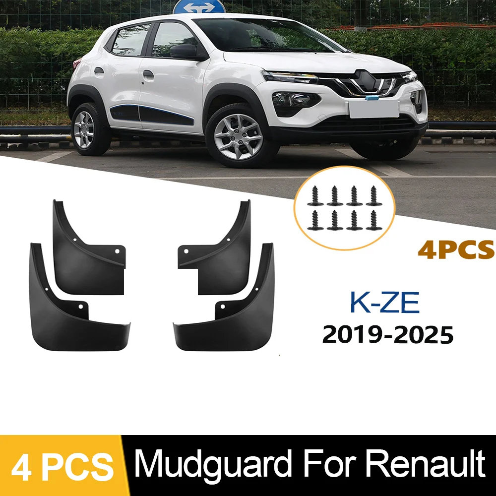 

Car Mudguards 4X Left Right Splash Guard Fender Mud Flaps for Renault K-ZE 2019-2025 Mud Flaps Splash Guard Front Rear Fender