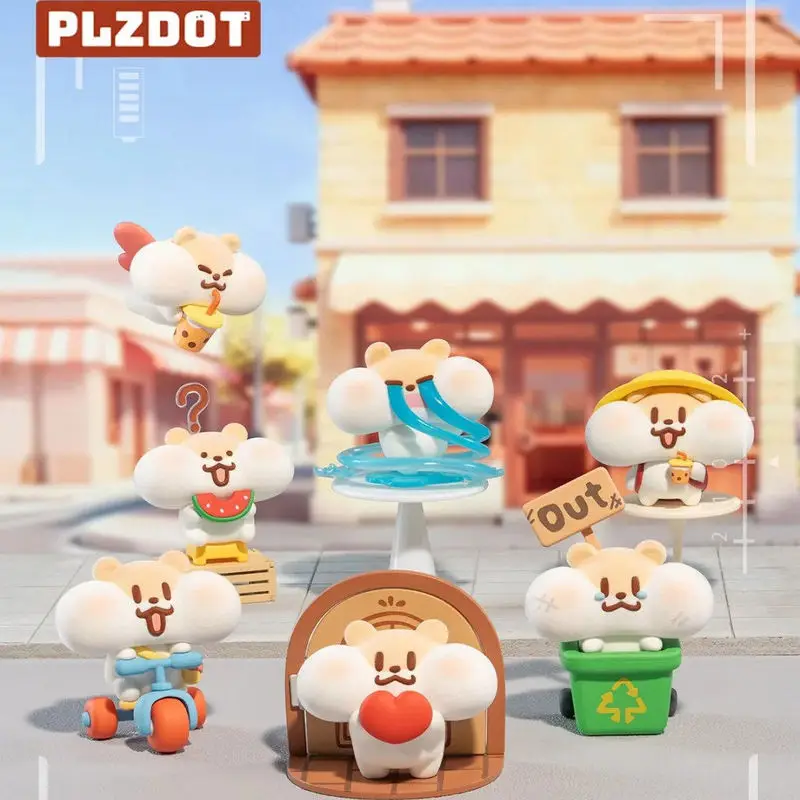 

Коллекционная мини-фигурка Plzdot Authentic Milk Tea Hamster Freeze Moment Blind Box, флокированная, для декора рабочего стола, подарок для фанатов аниме