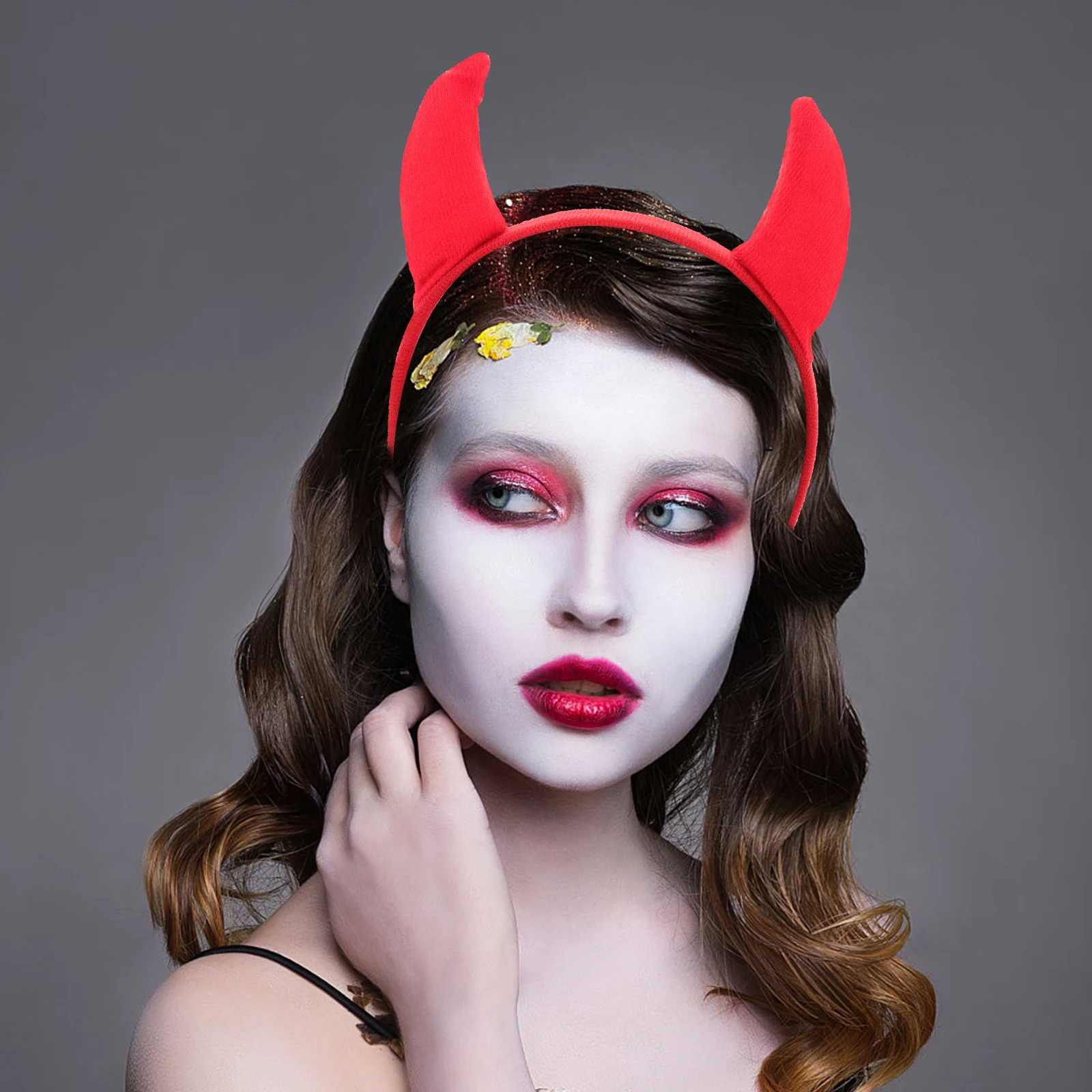 

4pcs Ox Horn Headbands Halloween Cosplay Party Costume Props Glitter Hair Decor For Kids Performance Accessories Durable