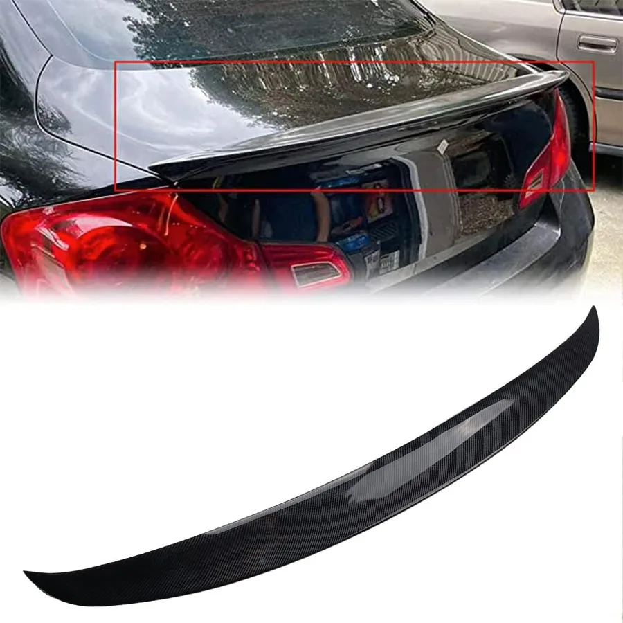 

Rear Trunk Spoiler Compatible with 20072015 Infiniti G25 G35 G37 4Door Sedan Carbon Fiber Style for Enhanced Aerodynamics and S