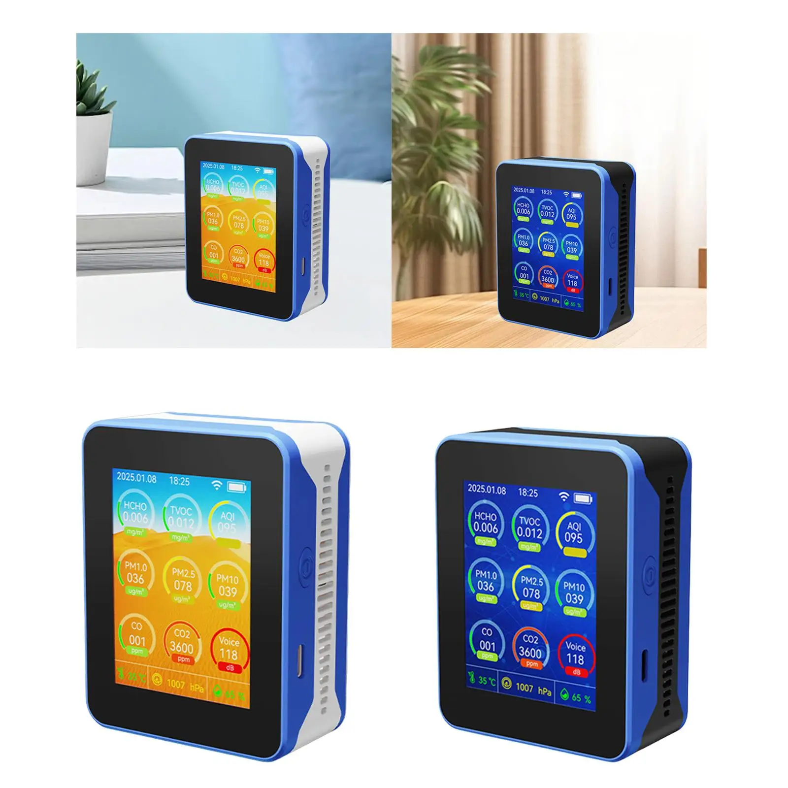 

Беспроводной монитор качества воздуха с фоновым интерфейсом PM2.5 PM1.0 PM10 Анализатор воздуха для сада, дома, теплицы, кухни, школы