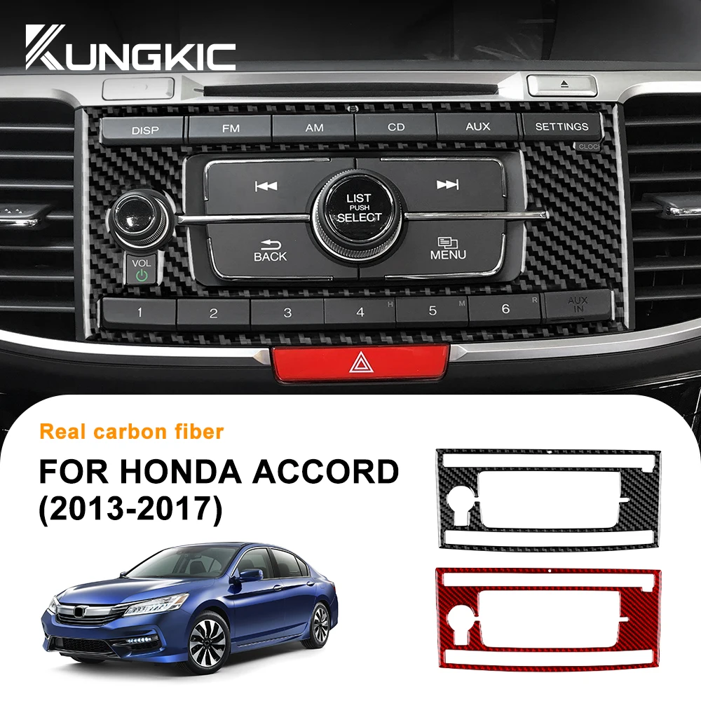 

Настоящая мягкая наклейка из углеродного волокна для Honda Accord 2013 2014 2015 2016 LHD Автомобильная Центральная рамка CD аксессуары для внутренней отделки
