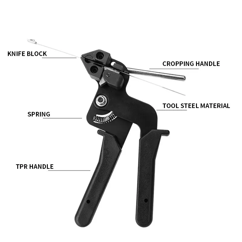 Cable Tie Pliers Stainless Steel Self-Locking Shears Highly Automated Belt Cutting Fastening Hand Tools Cable Tie Crimpers Faste