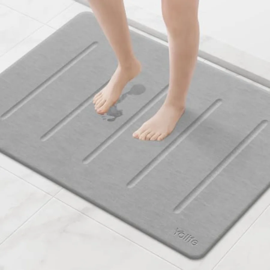 

Stone Bath Mat Large 32" x 20" Diatomaceous Earth Bath Mat for Bathroom Super Absorbent Quick Drying Bathroom Stone Mat Non-Sli