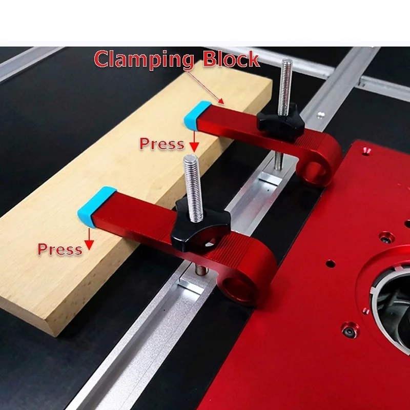 Woodworking Tool T Slots Clamping Block Track Stopper Profile Fence Feather Board for Router Table and Table Saw Workbench