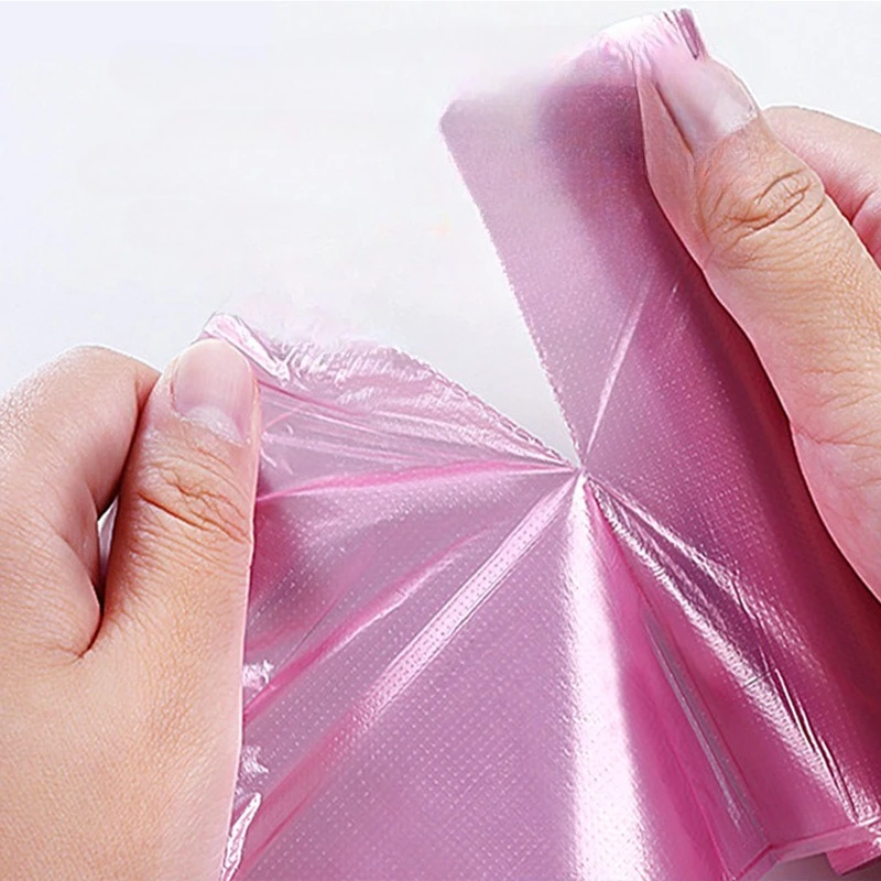 20pcs/roll Trash Bag Household Point-break Color Flat-mouth Kitchen and Bathroom Garbage Bag Disposable Garbage Bag