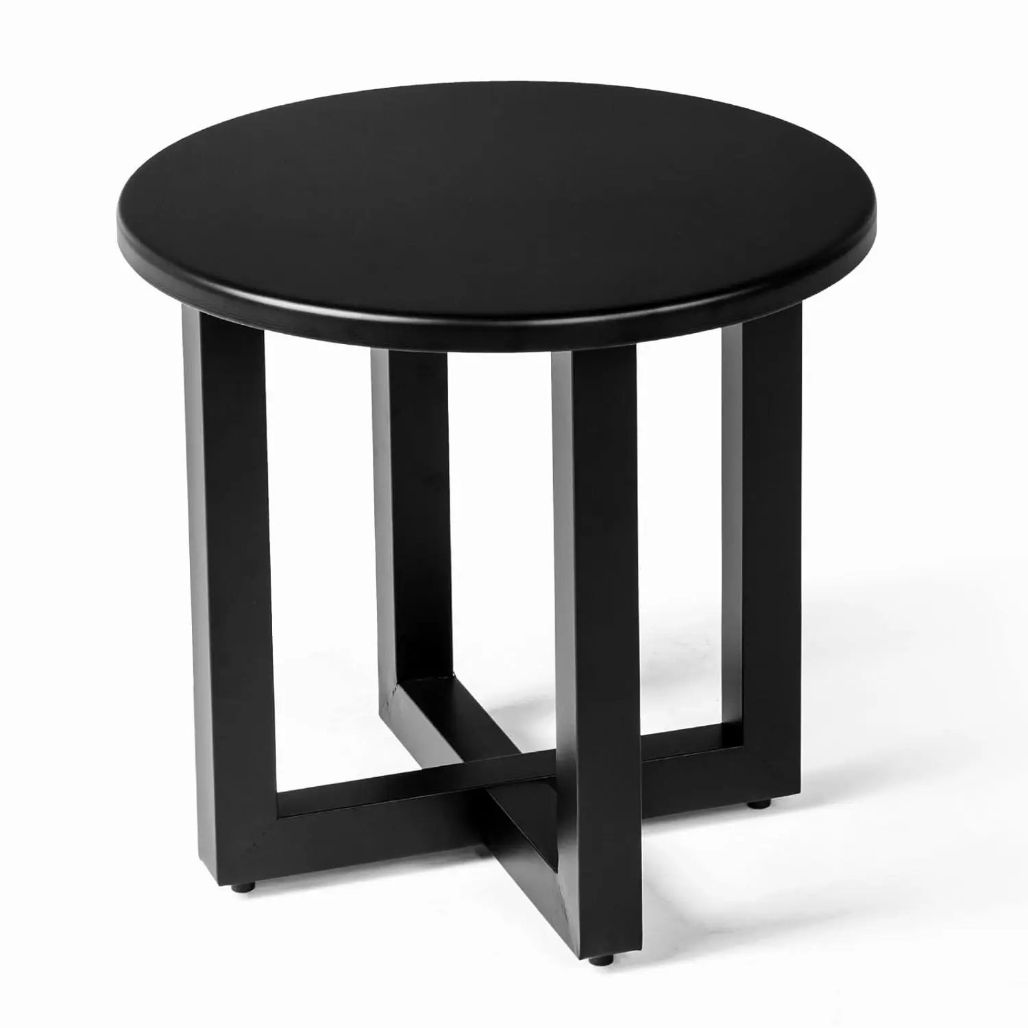 

Round Outdoor Side Table, Small Metal Outdoor Table Patio End Tables for Balcony, Porch, Garden and Poolside (Black), Customized
