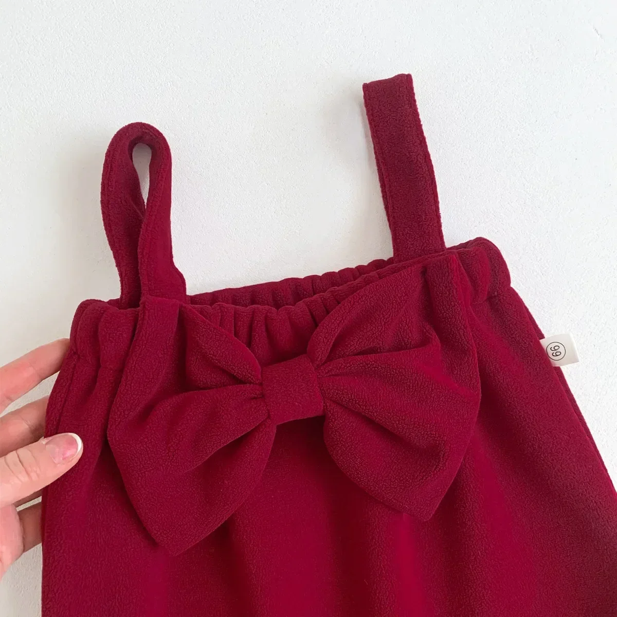 عيد الميلاد ملابس الطفل الوليد الأميرة رومبير الخريف الشتاء طفل عقدة شعر للفتيات أكمام وزرة بذلة الاطفال القطن الحمالات P #4