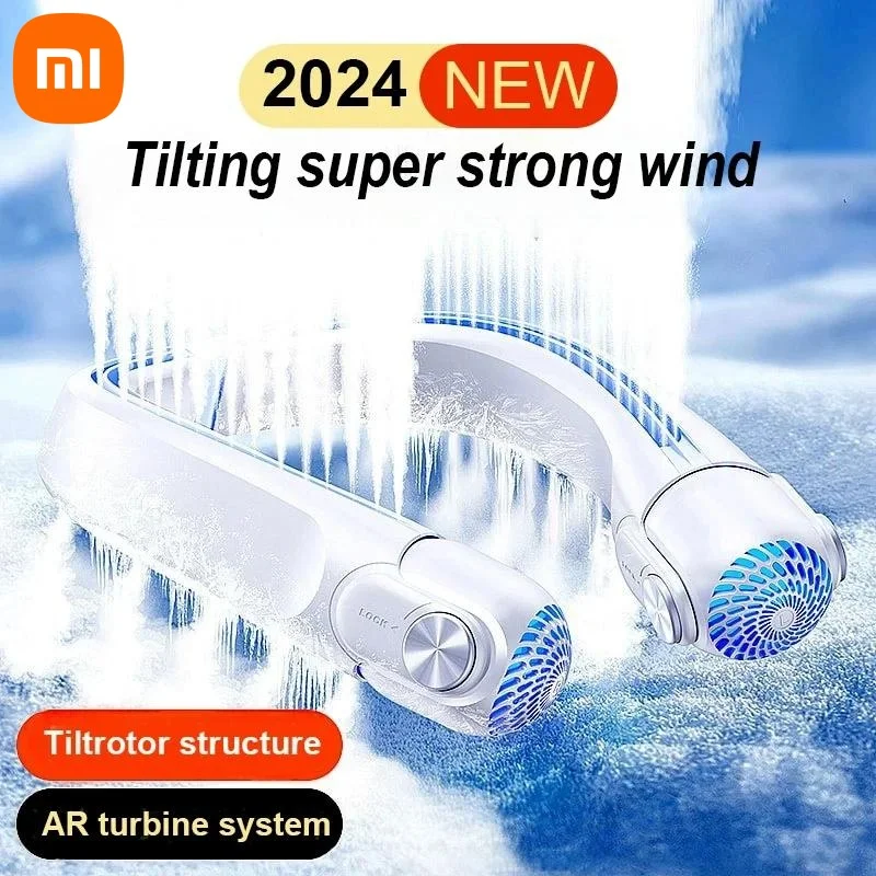 Xiaomi Portable Neck Mounted Fan USB Charging Adjustable Bladeless Turbine Neckband Fan Without Blades, Suitable For Outdoor Use