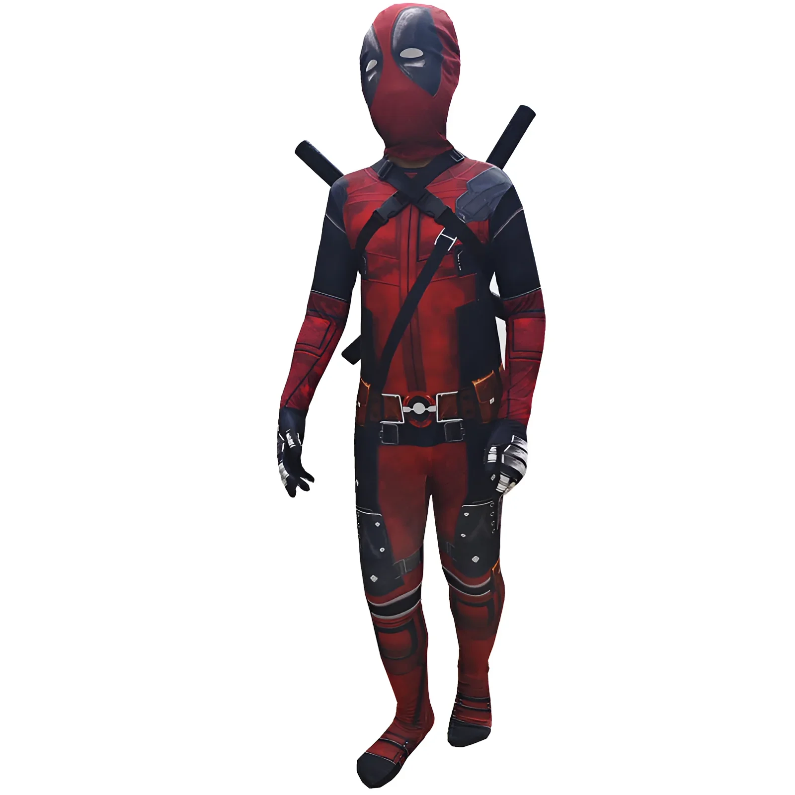 Deadpool Kind Kostuum Mannen Kids Cosplay Masker Pak Kinderen Jumpsuit Zwaard Superheld Deadpool Pak Kinderen Halloween Kostuum Kind