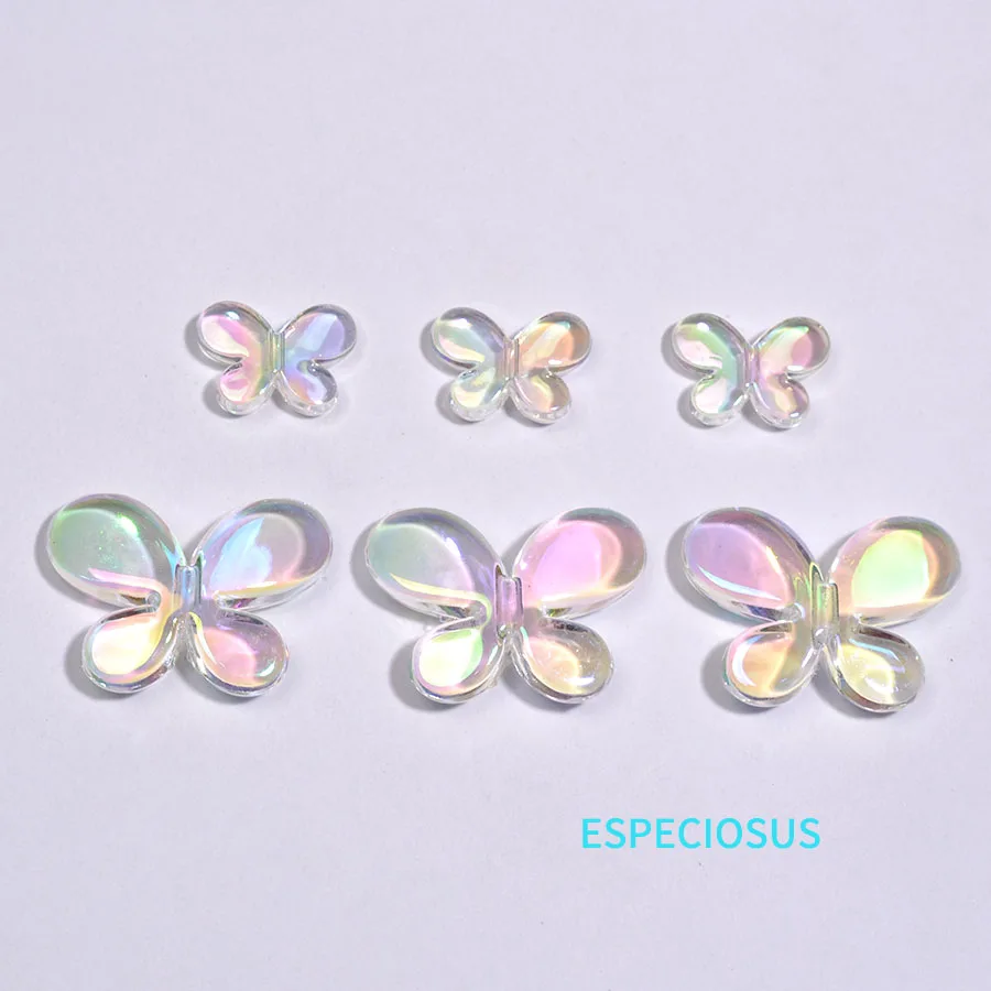 DIY Jewelry Accessories Transparent Acrylic Cute Butterfly Beads UV Plated Spacer Bracelet Making Departments Necklace Ornaments