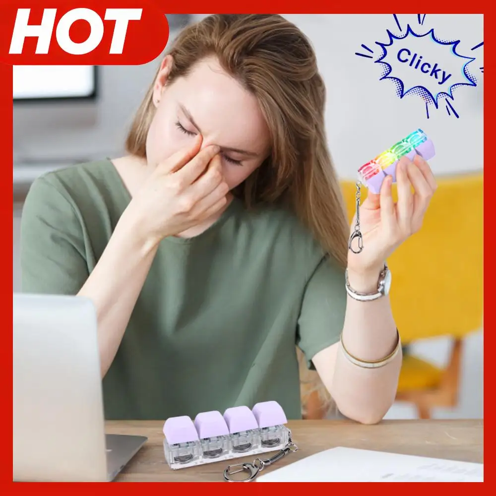 キーボード減圧 4 キーキーボード フィジェット LED ライト付きキーボードキューブ 大人向け ストレスを軽減し、時間を過ごすため