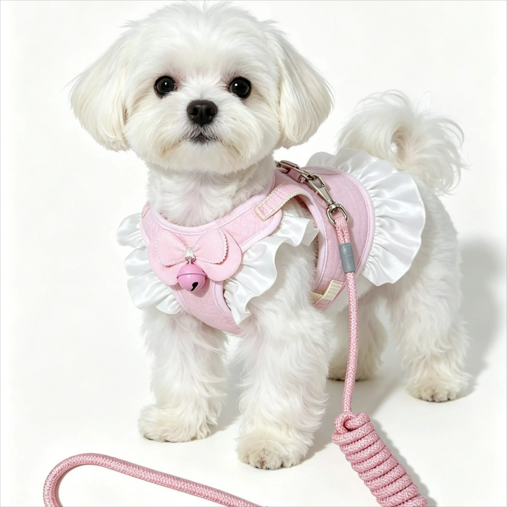 Ensemble Harnais et Laisse pour Animaux de Compagnie, Motif Dessin Animé, pour Chats et Chiens, Colliers, Gilet Réfléchissant Rembourré Anti-Traction pour Chats, Harnais pour Chiens en Maille Douce Réglable
