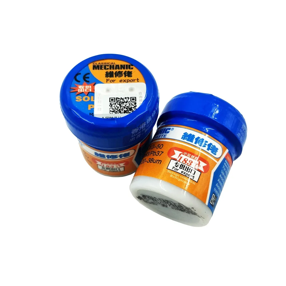 5pcs/lot XG-50 Solder Paste No-clean Sn63 Pb37 Flux 20-38 Microns 183 Celsius Melt Point XG50 Mechanic Solder Soldering Flux