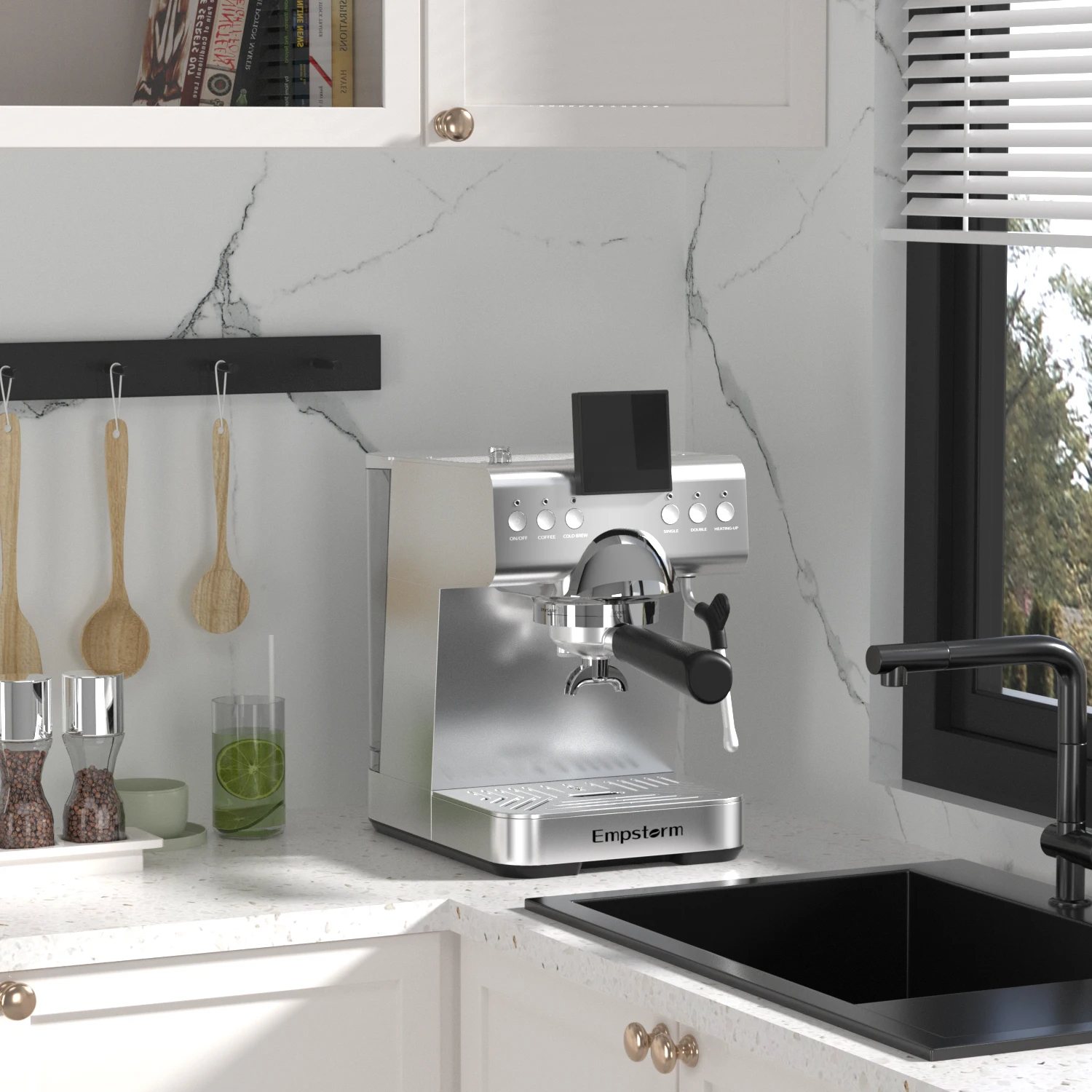 Empstorm CB2 Home Hotel Office Multi-function Cappuccino Latte Maker Electric Cold Brew Espresso Coffee Machine